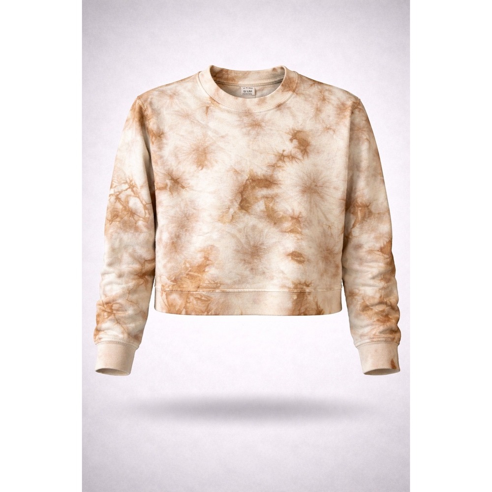 Madewell Tie Dye Sweatshirt Tan Cream Cotton Crewneck MA899‎ XXS New